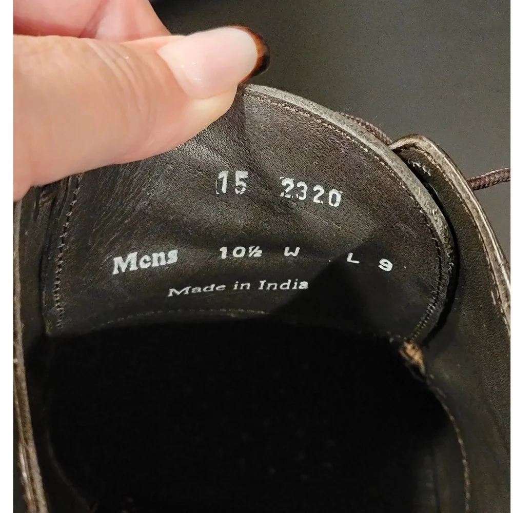 Johnston & Murphy Mens 10.5‎ W Brown Leather Cap Toe Shoes Trampoline Comfort
